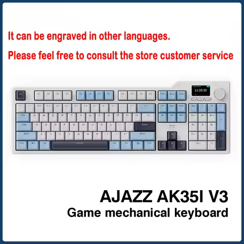 AJAZZ AK35I V3 MAX Tri-mode Wired Bluetooth Wireless Gaming Keyboard Gasket Full Key Hot Swap 104 Ke