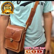 Men's Genuine Leather Bag 1 Year Warranty - Harley Davidson Sling Bag HDK01