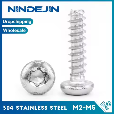 20-50pcs Torx Pan Head Tapping Screw Flat Tail M2 M2.3 M2.6 M3 M3.5 M4 M4.2 M5 Stainless Steel 6-Poi