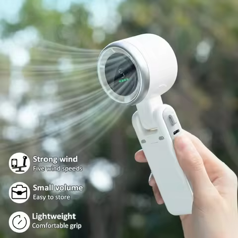 Portable Mini Handheld Fan Multi-functional Foldable Fan USB Rechargeable Mini Turbine Fan Mini Tabl