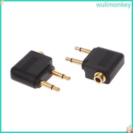 WU 2 Pcs Gold Plated 3 5mm 2 Male To 1 Female Headphone Jack Socket o Adapter