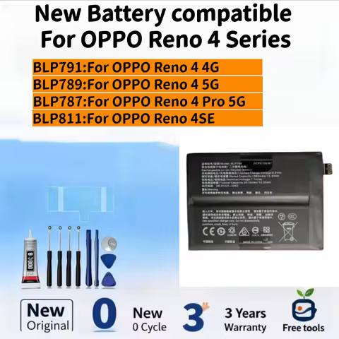 New Battery compatible For OPPO Reno 4 4G BLP791 / Reno 4 5G BLP789/ Reno 4 Pro 5G BLP787/ Reno 4SE 