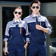 Men's And Women's Labor Protection Jacket Color Block Long-Sleeved Shirt Multi-Compartment Bag Zippe