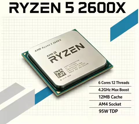 AMD Ryzen 5 2600X 12nm Manufacturing Chip AM4 Desktop CPU 6 Core 12 Thread 4.2GHz Boost Affordable G