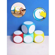 1pc Jumbo EVA Dry Erase Dice With Free Marker 2.5 Inch Writable Message Board Cube For Classroom, Of