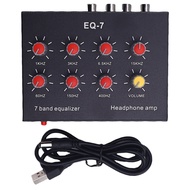 7 Band EQ Equalizer 2 Channel Digital Sound 12dB Hi Low Adjustment with 3.5mm Plug DC 5-12V
