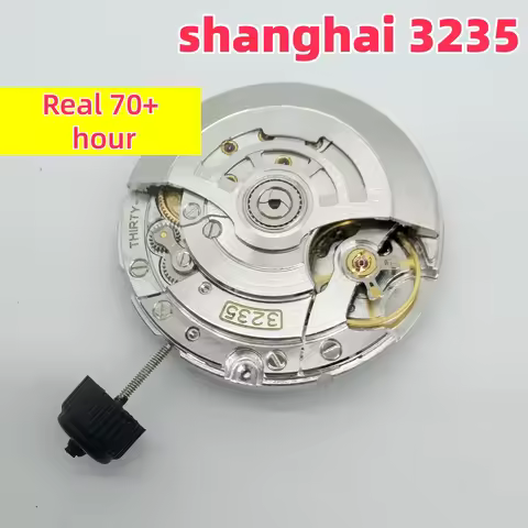 Real 70+ Hour Power Shanghai 3235 Automatic Mechanical Movement SUB DJ Watch Movement VR3235 Clean F