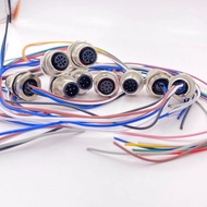 M12 Aviation Socket Flange Socket Pure Copper Gold-Plated Connector Connector 4-Core 5-Core 8-Core 1