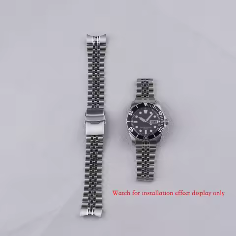 For Seiko Sea Urchin SNZF13 SNZF15 SNZF17 SNZF19 22mm Solid Curved-End Stainless Steel Silver WatchB