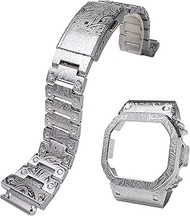 MOD Kit Stainless Steel Watch Case and Band Compatible with Casio DW-H5600, Replacement with 3D Carv