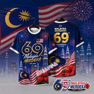 2026 Malaysia 69th Independence Day T shirt full sublimation quick dry Jersey Oversized Streetwear M