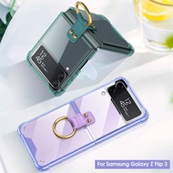 Ring Holder Phone Case For Samsung Galaxy Z Flip 3 Back Cover for Galaxy Z Flip Zflip3 Shell Folding