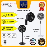 DEKA FIERO Jetto Series 9" Wall Fan / Stand Fan Remote Control 5 Speed Black & White
