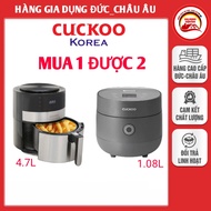 Cuckoo Cr-0675FW 1.08L rice cooker with Cuckoo 4.7L oil-free fryer