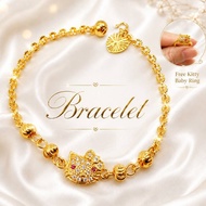 Rantai Tangan Kitty Diamond Emas Bangkok Gold Plated Bracelet Cute Free Kids Cincin