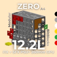 [ ZERO A4 ] ITX Case Casing SFF Modular Canvas | Customize with BitBlocks | SFX PSU | 12.2L