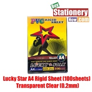 Lucky Star A4 PVC Rigid Sheet / 0.2mm / Transparent Clear / 100sheets