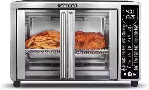 Toaster Oven Air Fryer Combo 17 Cooking Presets 1700W French Door Digital Air Fryer Oven 24L Capacit