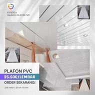 (N/ Plafon PVC Putih Polos Panjang 3 Meter Harga Per Lembar