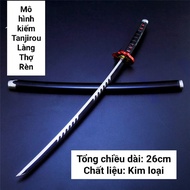 (26cm) Mô hình trưng bày Kiếm Kimetsu No Yaiba Bằng Hợp Kim Không Gỉ - Phong trụ Shinazugawa Sanemi