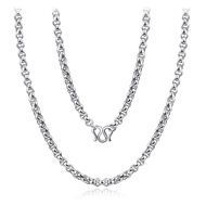 Liqiang Jewelry Platinum Necklace Men Hollow Pearl Chain Men Plain Chain Genuine pt950 White Gold Ne