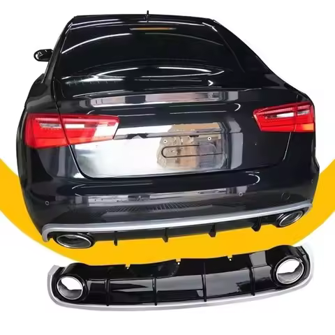 2012-2015 RS6 Rear Diffuser For Audi A6L A6 C7 Upgrade RS6 Style Car Rear Bumper Diffuser