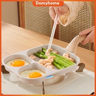 Non Stick Frying Pan Egg Pan 4 Hole Breakfast Pan 3 in 1 Multifunction Steak Burger Pan Fast Breakfa