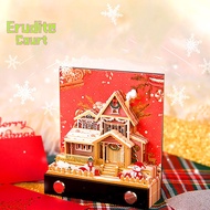 [EruditeCourtS] Christmas Desk Calendar,2024 Calendar Memo Pad,Creative Desk Calendar DIY Notes Notepad,3D Art Calendar Paper Carving Gift House [NEW]