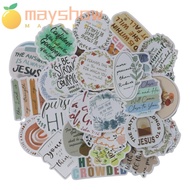 MAYSHOW 100 Pcs Christian Stickers, Easy to Use Biblical Themed Bible Verse Stickers, Durable Pvc Multipurpose Jesus Stickers Water Bottles Luggage Box Laptop Computer