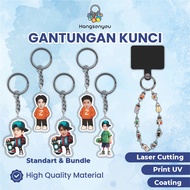 GANTUNGAN Keychain Acrylic AKTOR CHINA Series Anti-Shock Keychain for Car Motorcycle Key Bags