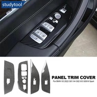 STUDYTOOL Carbon Fiber Car Gearbox Panel Trim Gear Shift Knob Transmission Window Control Cover Acce