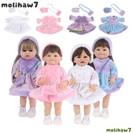 MOLIH Doll Clothes, 22inch/55cm Multicolor Doll Pleuche Dress Set, Toy Cosplay Gift Doll Dress Headb