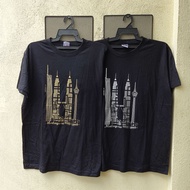 [🫶Ready Stock 🫶] T-Shirts Malaysia KLCC & Merdeka 118 (Gold and Sliver printed) 100% Material cotton