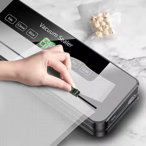 Electric Vaccum Sealer 110V/220V Dry/Wet Food Packaging Machine Bag Sealing with UV Food Cutter Food