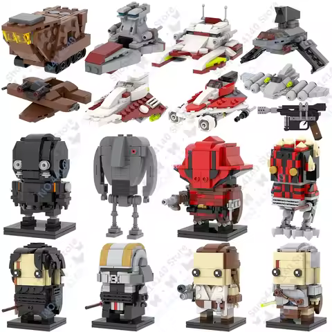 MOOXI Interstellar Movie Space Wars Robot Aerocraft Cruiser Starkiller Rey Brickheadzed Model Buildi