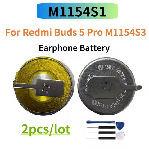 2PCS/Lot M1154S1 CP1160 Headset Battery For Xiaomi Redmi Buds5 Pro 3.89V M1154S3 M1154 S3 Bluetooth 