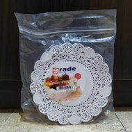 PUTIH White Doilies Paper Round 5,5" GRADE White Doilies Paper Round Lace Paper