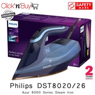Philips DST8020/26 Steam Iron. Azur 8000 Series. 3000W Power. No Burns Guaranteed. Safety Mark Appro