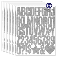 GIOVANNI 5 Sheets Alphabet Big Letter Stickers, Sparkling Self Adhesive Glitter Letter Stickers, Gol