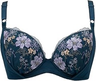 Bra Large Size, Glamorous Bra, High Underarms, Compact Design, Slender, Charming, Deep Cobalt Green 