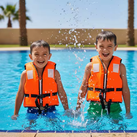 Large Buoyancy Child Buoyancy Vest Portable Adjustable Straps Baby Swimming Jackets with Whistle Lif