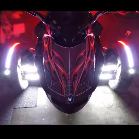 2x Dual Color LED flex Fender Channel Strip Red White Can Am Spyder f3s ryker dual color 3528 orange
