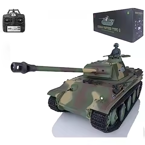 2.4G Henglong 1/16 Scale Plastic German Panther G RTR RC Tank Model 3879 with BB Airsoft Shooting BB