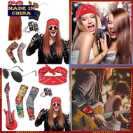 HIk 4 5 6 7 Punk Rocker Costume Set 80s Halloween Cosplay Party Props Disco Outfit