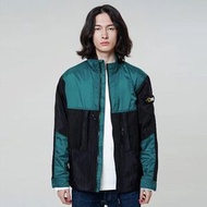 拼色高領拉鍊風褸