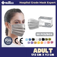 Grey Color Medical Grade Facemask 50pcs Non-China Made in Philippines Surgical Face mask 3ply FDA Approved Medtecs Official Original