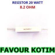 RESISTOR 8.2 8R2 OHM 20 WATT 5 PERCENT R 20W 20 W R20W FVKOTIM CHALK