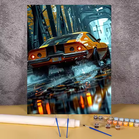 Acrylic Paint By Numbers Red Sports Car 40x50 Painting By Numbers On Canvas Coloring By Number For A