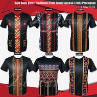 🔥Ready Stock🔥 Baju Batik Jersey Traditional Etnik Sabah Sarawak Lelaki Perempuan | Size S-XL