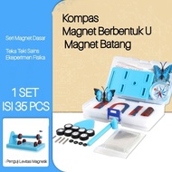 (CONTENTS 35 PCS) EDUCATIONAL TOY MAGNET SET (U MAGNET, ROD MAGNET AND OTHERS)